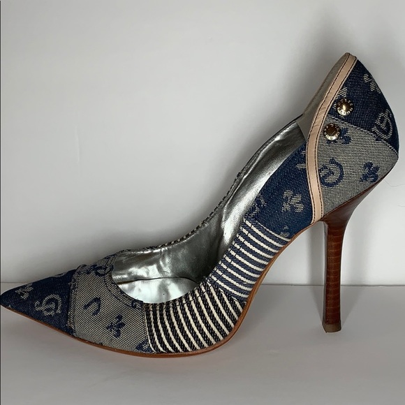 Guess Shoes - Reduced! Guess Denim and Leather Stilettos